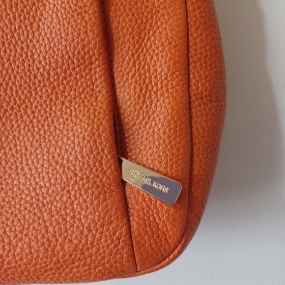 michael kors handbag Orange And Gold adjustable strap 7in. Deep Pre Owned - Picture 8 of 16